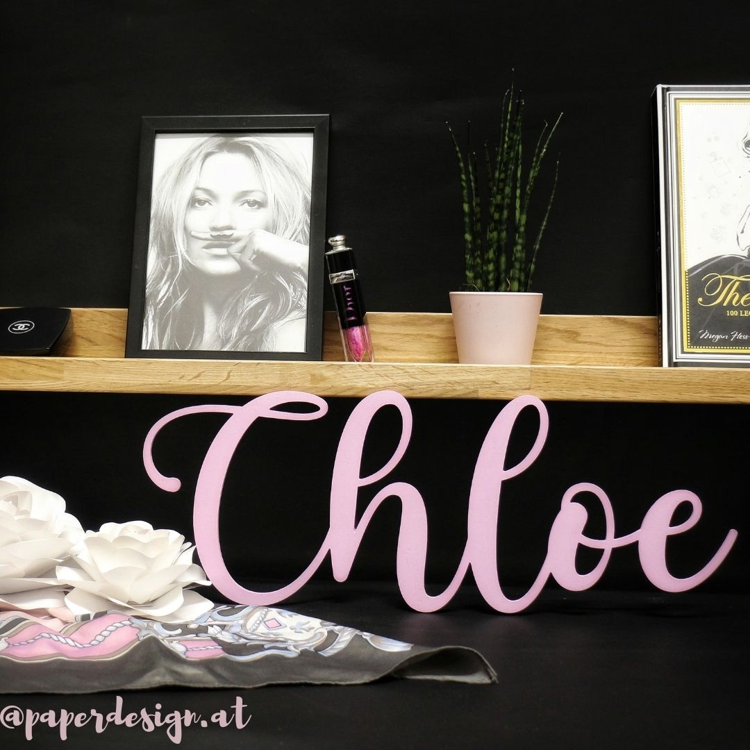 Chloe Schriftzug Holz Mädchenzimmer Holz Name
