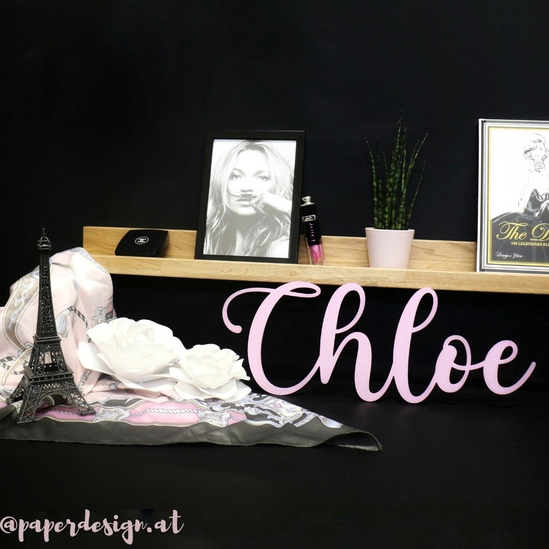 Chloe Schriftzug Holz Mädchenzimmer Holz Name