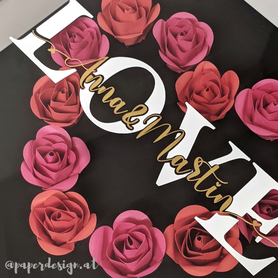 2Valentinstagsgeschenk personalisiert LOVE paperdesign handgemacht rosarot ich liebe dich liebe valentin valentine's day